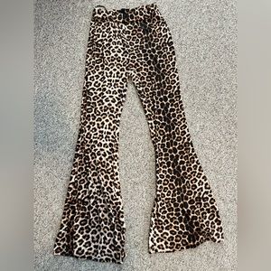 Cheetah tight flared pants